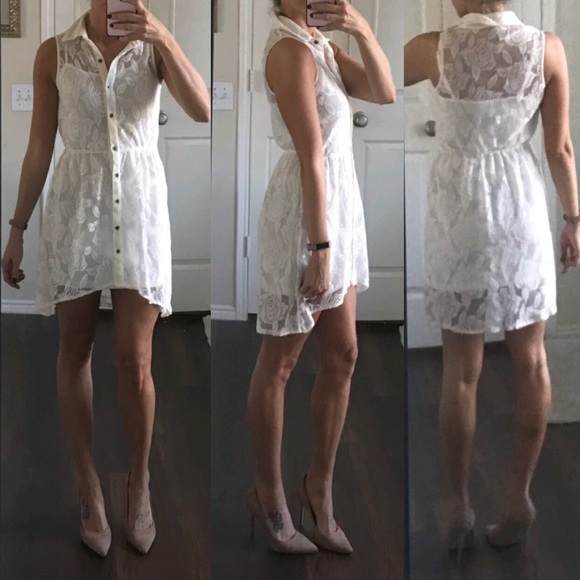 Mimi Chica Dresses & Skirts - Nordstrom Mimi Chica white lace collared dress